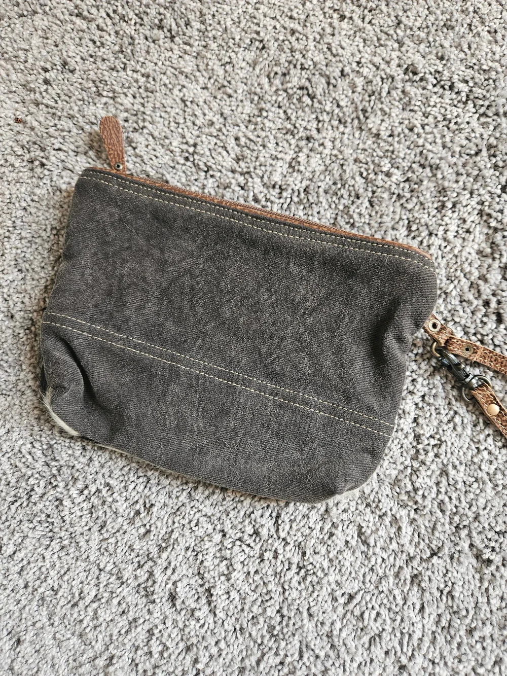Myra Bag Black and Cream Patterned Canvas Backpack, Pouch And Wallet